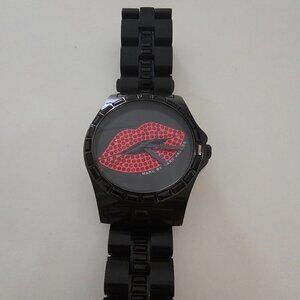 Black Marc Jacobs Red Lips Watch